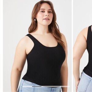 Forever 21 plus size sweater knit black tank top